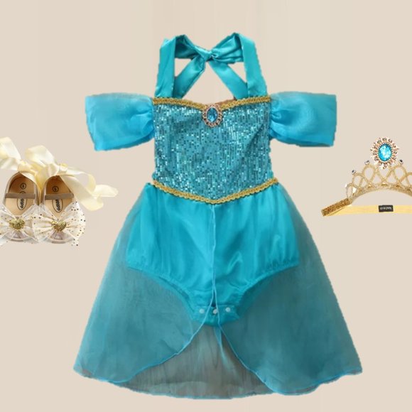 Disney Jasmine Costume Child Green Jumpsuit